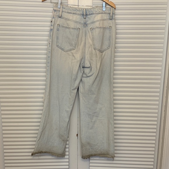 Garage Distressed Light Gray Wide Leg Jeans - Picture 2 of 3